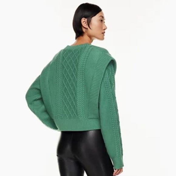 NEW with tags BABATON Aritzia Sleek Merino Wool Sweater in Forest Green Large - Picture 2 of 8